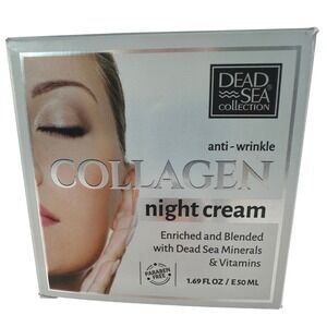 Dead Sea Collection Womens 1.69 oz Night Cream Silver Anti-Wrinkle Collagen